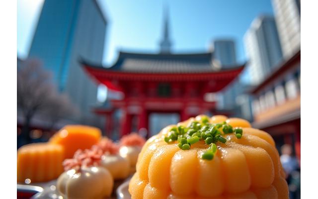 東京文化体験ツアーのイメージ：浅草寺と現代的なビルのコントラスト